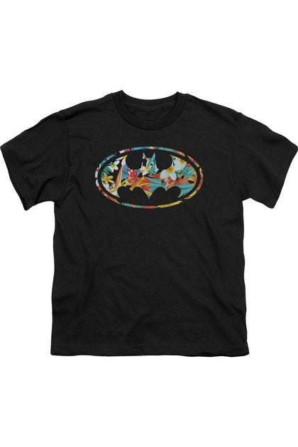 Gildan Batman Hawaiian Bat Short Sleeve Youth Tee Black Medium 2