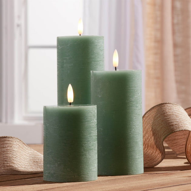 Hivvago FIA Wick Pillar Candle Green 5