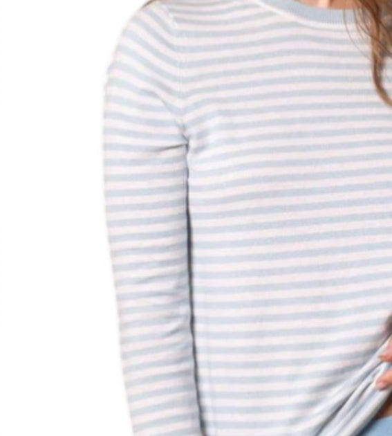 Minnie Rose Gestreifter Pullover mit langen Ärmeln Multi Medium 3