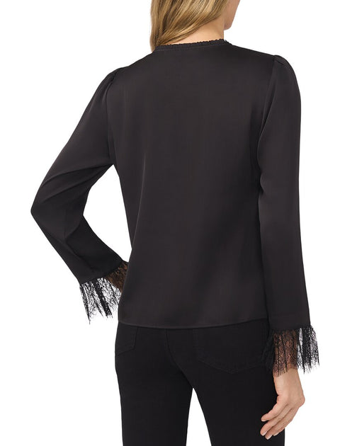 CeCe Button Down Blouse Black XSmall 3