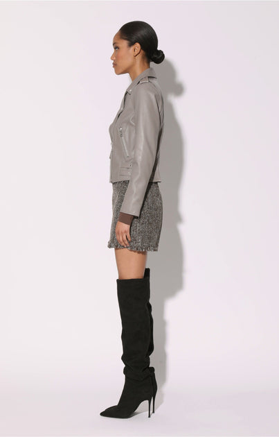 Walter Baker Liz Jacket Leather Grey XSmall 4