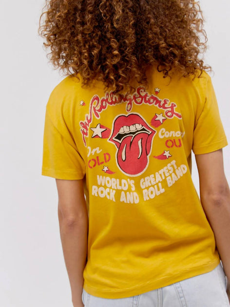 DAYDREAMER Rolling Stones 78 US Tour Ringer Tee Yellow XLarge 4