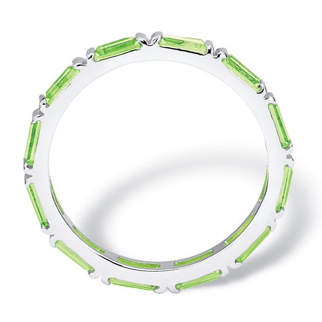 Palm Birthstone .925 Sterling Silver Eternity Band Multi US 7 3