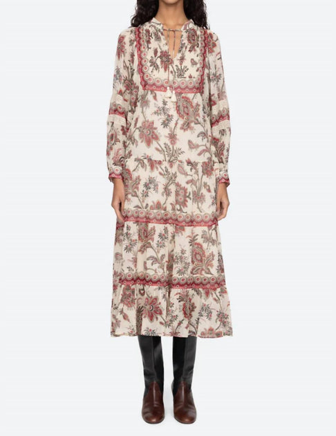SEA Cassandra Long Sleeve Midi Dress In Multi | ShopSimon SEA Cassandra Long Sleeve Midi Dress In Multi | ShopSimon