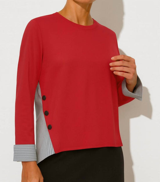 J'Envie Eli Marseilles Duel Fabric Top Red Large 2