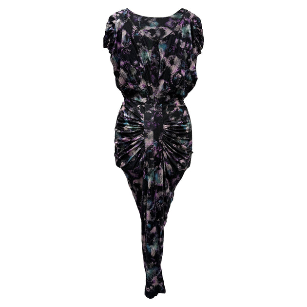 Saloni Printed Midi Dress Multicolor UK 8 5