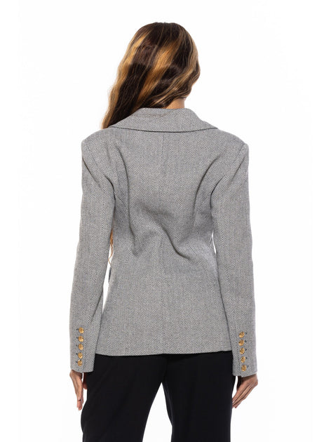 Alexia Admor Farrah Tweed Blazer Grau US 6 4