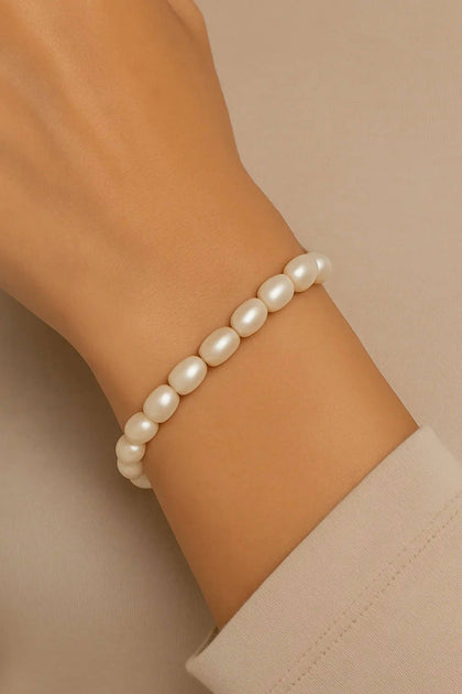 eklexic Pearl Bead Bracelet Silver One Size 3