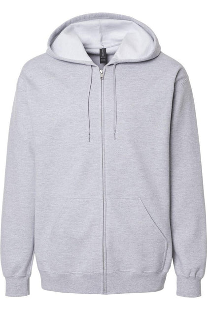 Gildan Softstyle Full-Zip Hooded Sweatshirt Grey Medium 2
