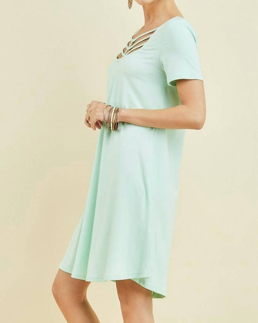 Entro Strappy Shift Dress Blue Large 4