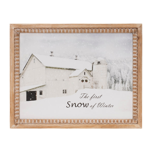 Hivvago First Snow Framed Print Brown 18L x 14H 3