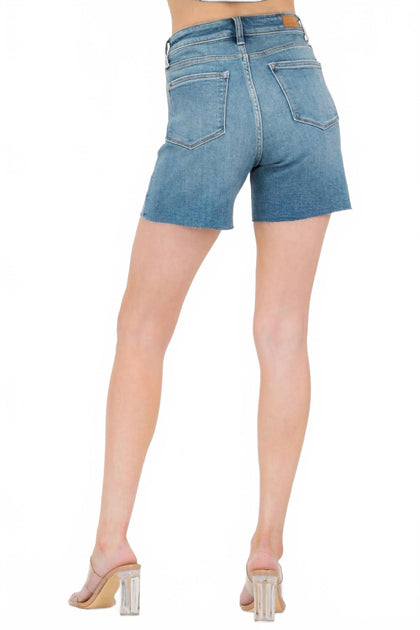 Judy Blue Just Chillin' Cutoff Shorts Blue Small 4