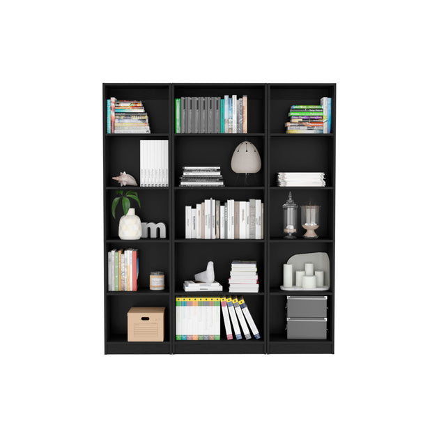 Hivvago 71-inch Black Five Tier Bookcase 5