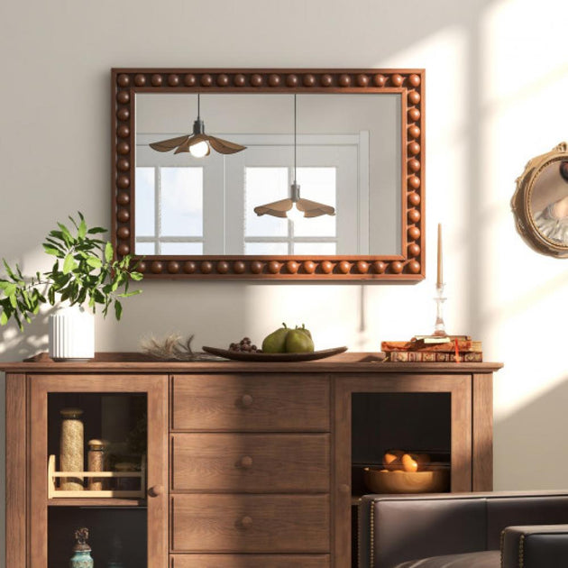 Hivvago Wall Mirror Brown 24x36in 2