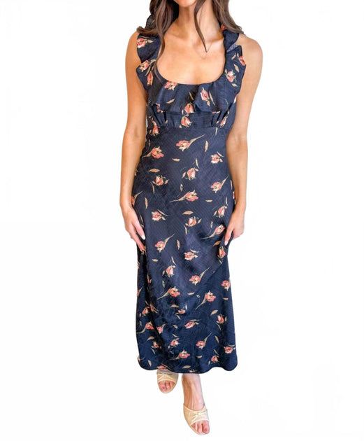 ASTR The Label Morrigan Halter Dress Blue Medium 3