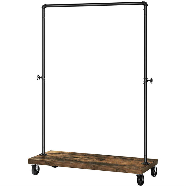 Hivvago Rustic Industrial Laundry Pipe Garment Rack Black 2
