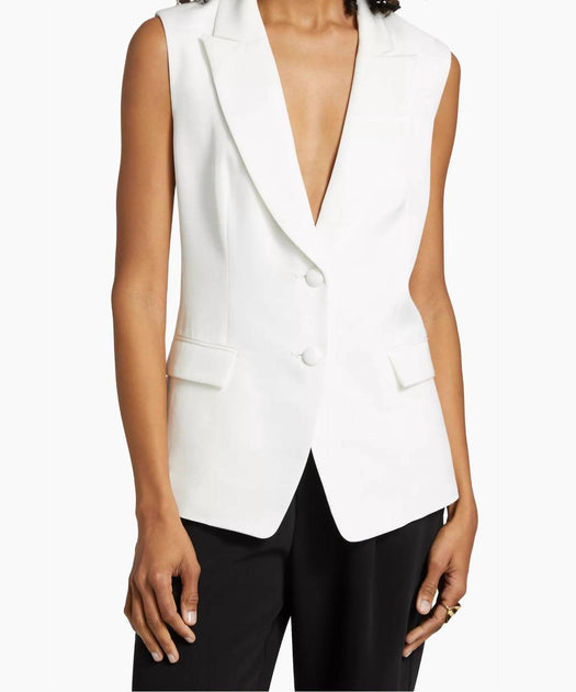Milly Alba Sleeveless Blazer White US 4 4