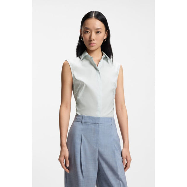 Boss Sleeveless Blouse Blue US 4 4