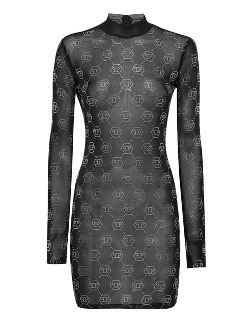 Philipp Plein Tulle Midi Dress Grey Small 2