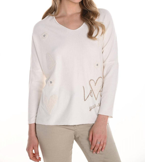 Frank Lyman 256732U Knit Top Off White Medium 3