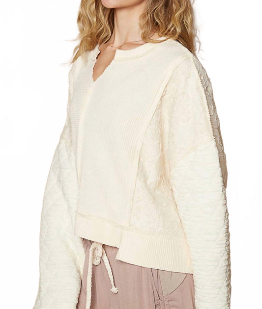 POL Round Neck Oversized Top White Large 3