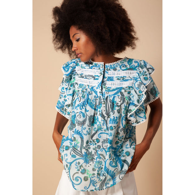 HALE BOB Luanne Swiss Dot Top Blue Large 3