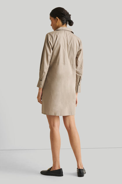 Reistor Front Twist Dress Beige Large 3
