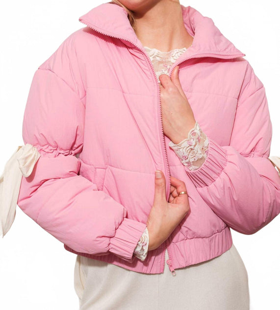 Pretty Garbage Daunenjacke mit Schleife Pink S 3