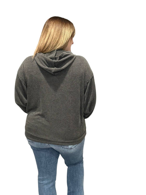 Sew In Love Sweat à Capuche Côtelé Gris 1X 3