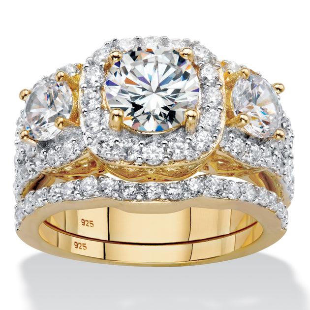 Palm Bridal Ring Set Silver US 8 2