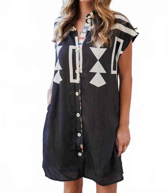 THML Behr Print Mini Dress Black XSmall 4