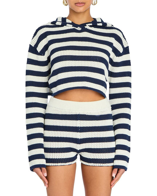 SER.O.YA Flyn Hoodie Navy/Eggshell Stripe XXS 2