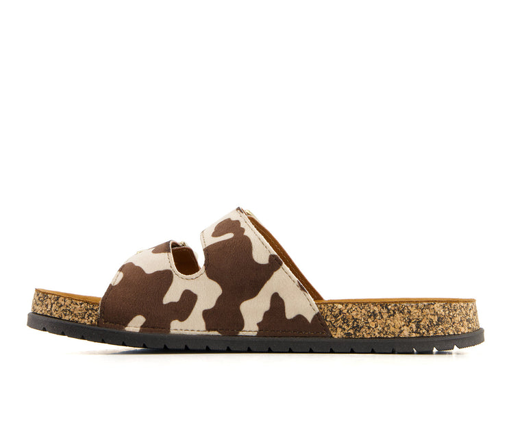 Andrea 36880 Cowhide Print Footbed Sandals Brown US 6 3