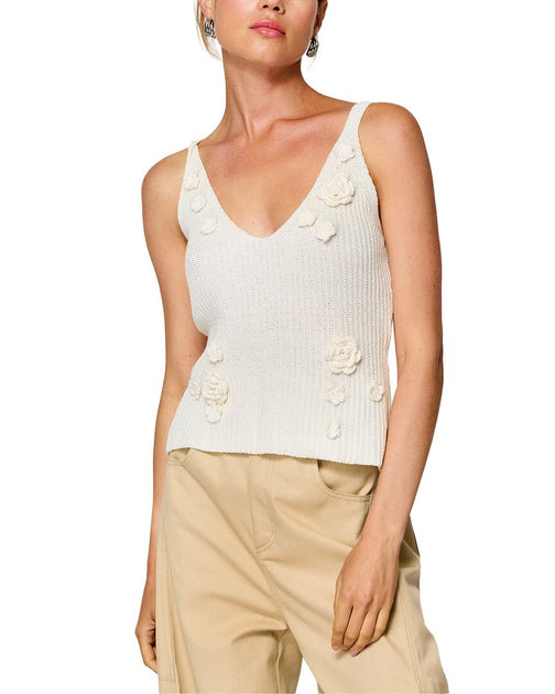 Line & Dot Lara Sleeveless Sweater Top Ivory Medium 2