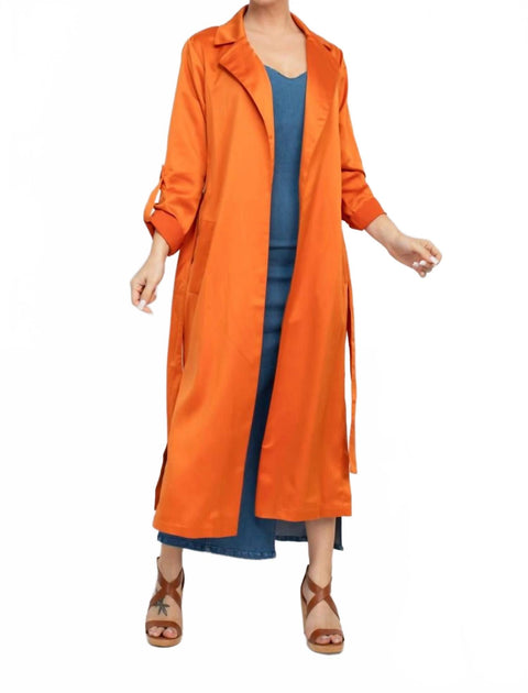 Haute Monde Trench Coat Orange Small 3