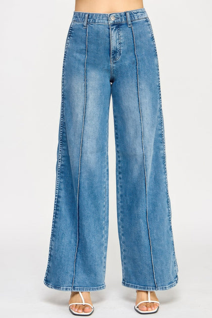 TRUEDAMES Wide Leg Jeans Medium Light Blue US 14 2