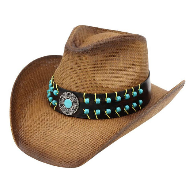 FASHNZFAB Western Straw Cowboy Hat Multi One Size 3