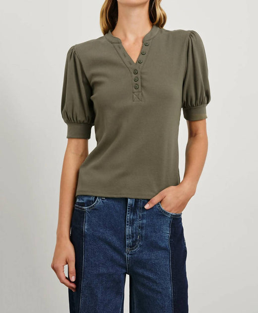 Rails Jewel Elbow Sleeve Top Green Medium 2