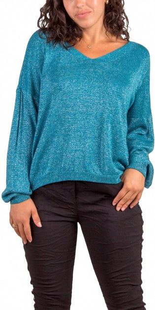 GIGI MODA Ginetta Knit Top Blue One Size 2