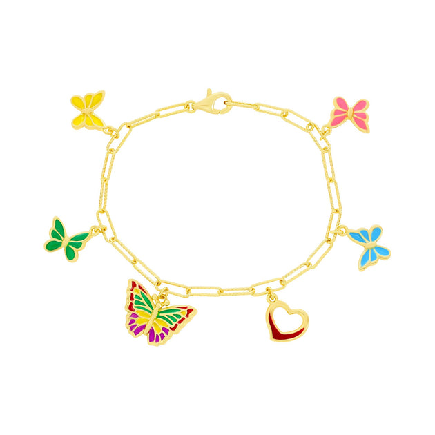 Donatello Gian Heart Butterfly Charm Bracelet Green Female 2