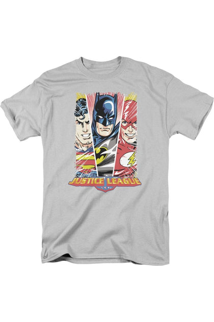Gildan Justice League Hero Triptych T-Shirt Grey Medium 2