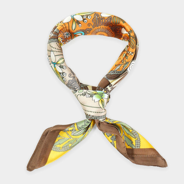 TRUEDAMES Four-Leaf Clover Bandana Scarf Yellow One Size 2