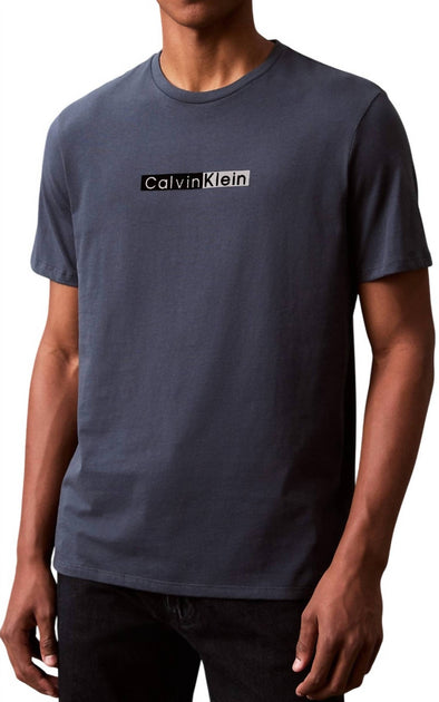 Calvin Klein Graphic Split Logo Crew Neck T-Shirt Blue Large 2