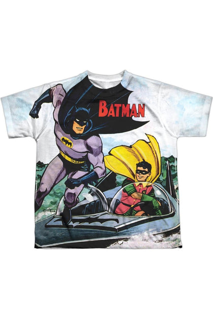 Gildan Batman Batboat Kurzarm Youth Poly Crew Tee Schwarz Large 2