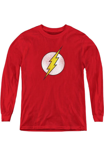 Gildan DC Comics Flash Distressed Youth Sweatshirt Manches Longues Rouge Medium 2