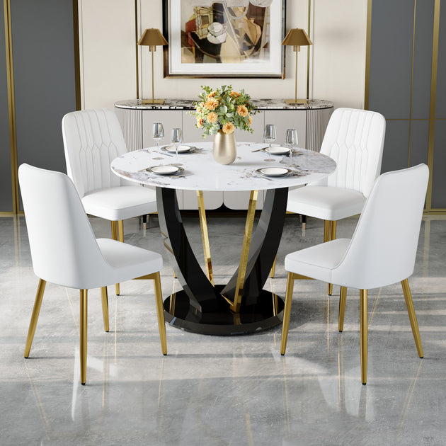 Streamdale Pandora Dining Set White/Black 3