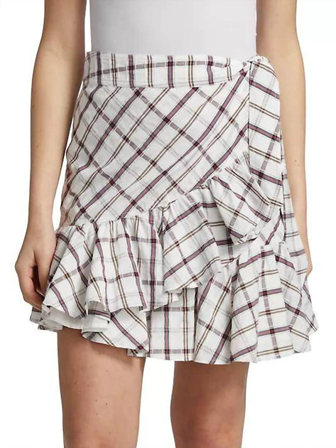Veronica Beard Memphis Plaid Mini Skirt White US 2 2