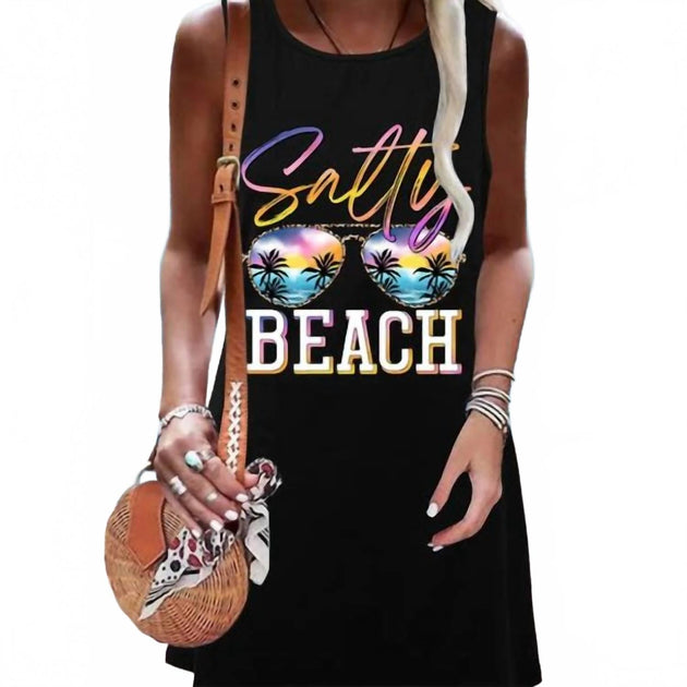 UNISHE Salty Beach Tank Dress Multi Medium 2