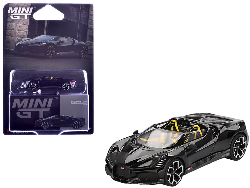 Mini GT Bugatti W16 Mistral Modellauto Schwarz 1/64 2