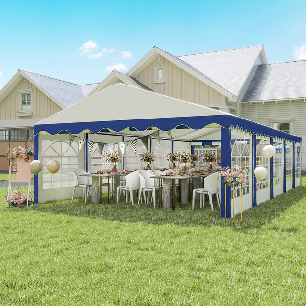 Hivvago Outdoor Canopy Tent with Windows White 16.5x33 4